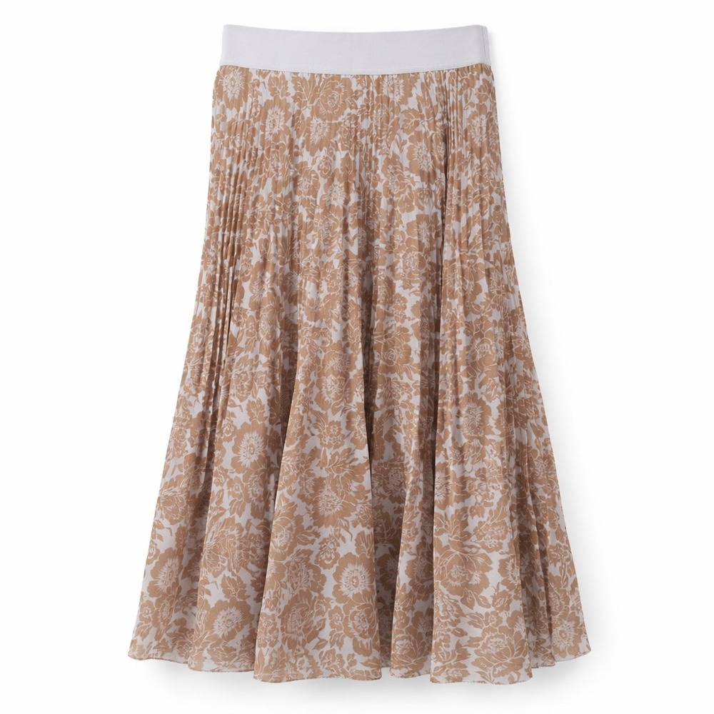 Wilfred Aritzia New Twirl Pleated Midi Skirt | Ice Lvndr/Gold Camel | NWT Small
